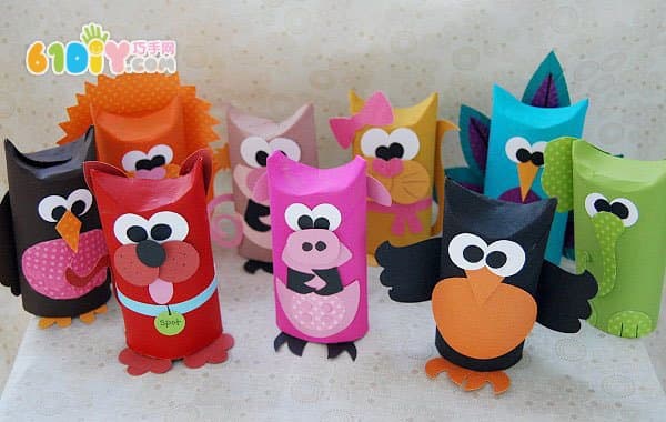 Cute roll paper animal handmade