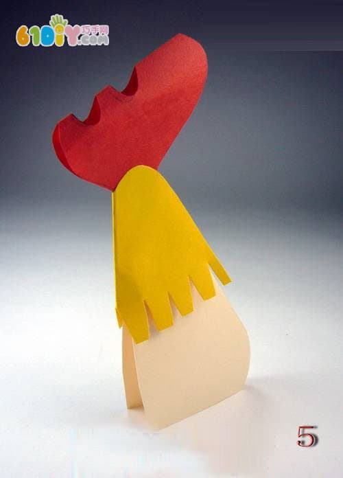 Three-dimensional paper art cock handmade