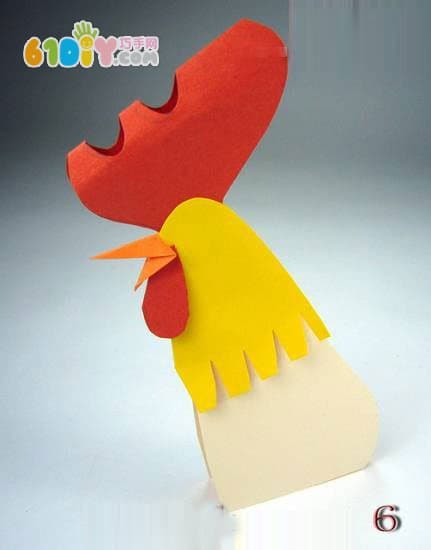 Three-dimensional paper art cock handmade