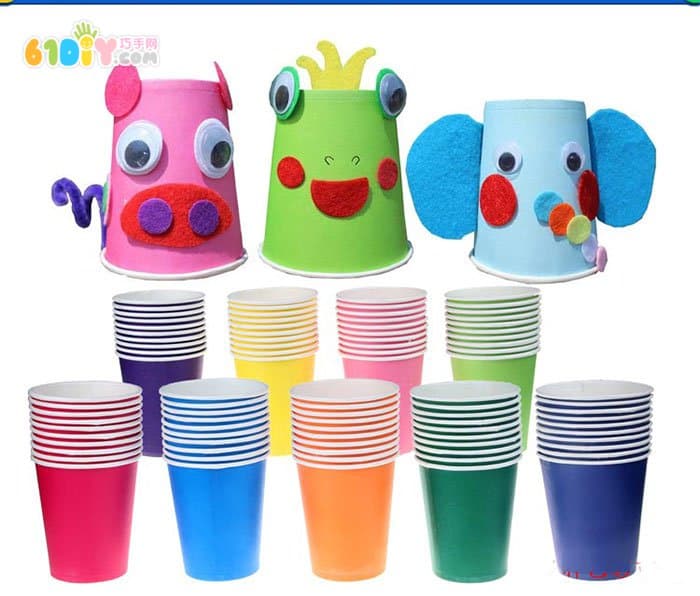 Animal paper cup tutorial cute pig