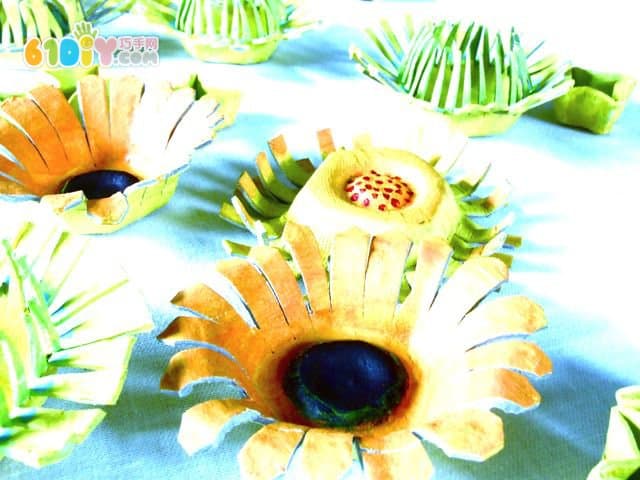 How to make flowers with egg trays