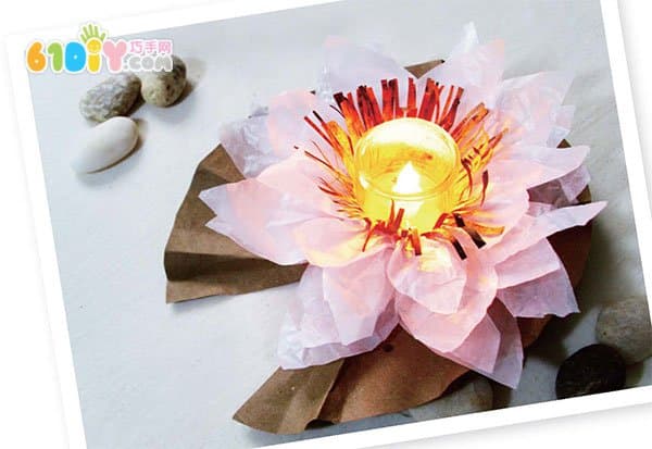 DIY making beautiful lotus candlestick