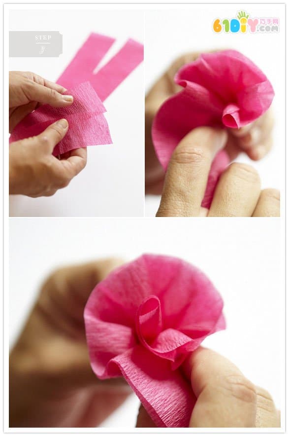 Children's Handmade Wrinkled Paper Making Hawaiian Wreath