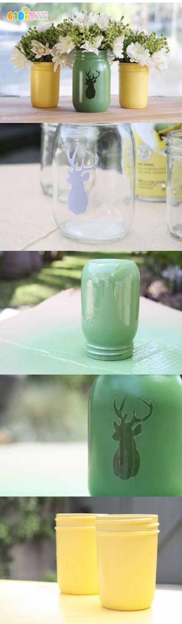 Waste glass bottle to make decorative vase