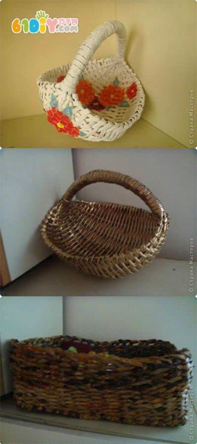 Turn waste into treasure handmade newspaper weave flower basket