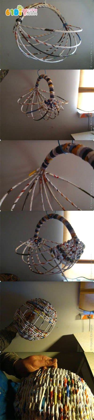 Turn waste into treasure handmade newspaper weave flower basket