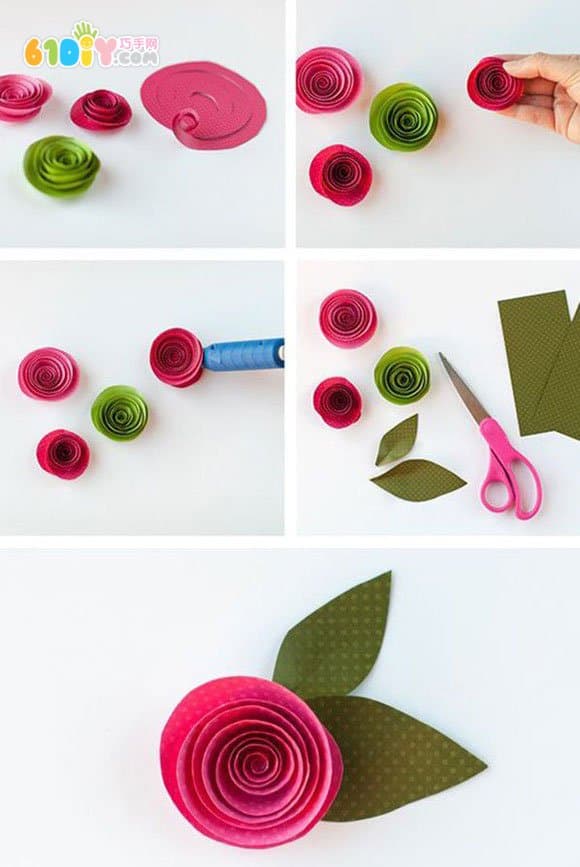 Teacher's Day Making Roll Paper Rose Handmade