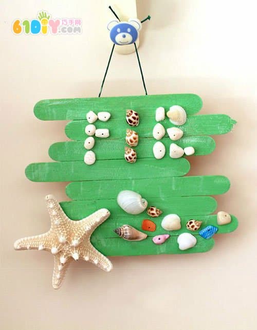 Handmade Ice Cream Stick Shell Ornaments