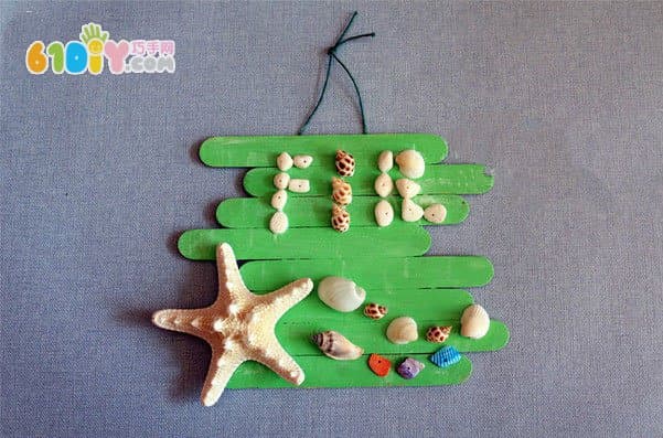 Handmade Ice Cream Stick Shell Ornaments