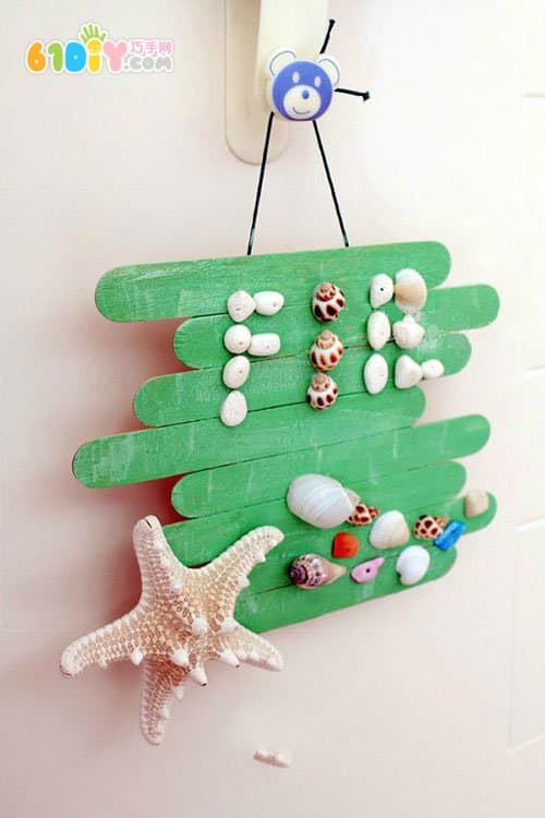Handmade Ice Cream Stick Shell Ornaments