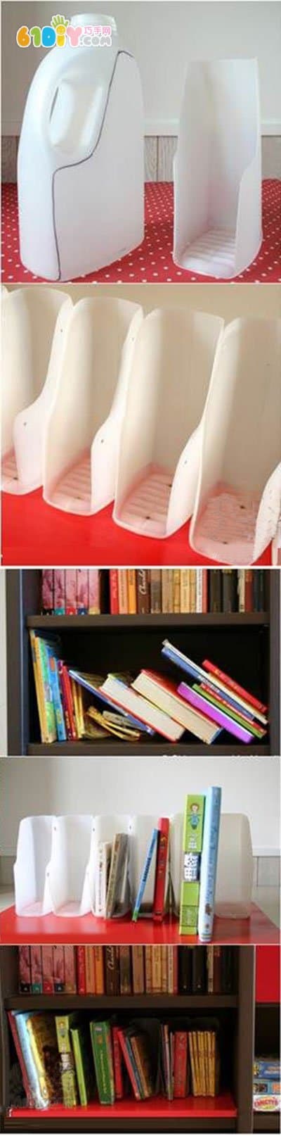DIY Bookshelf from Used Mineral Water Buckets