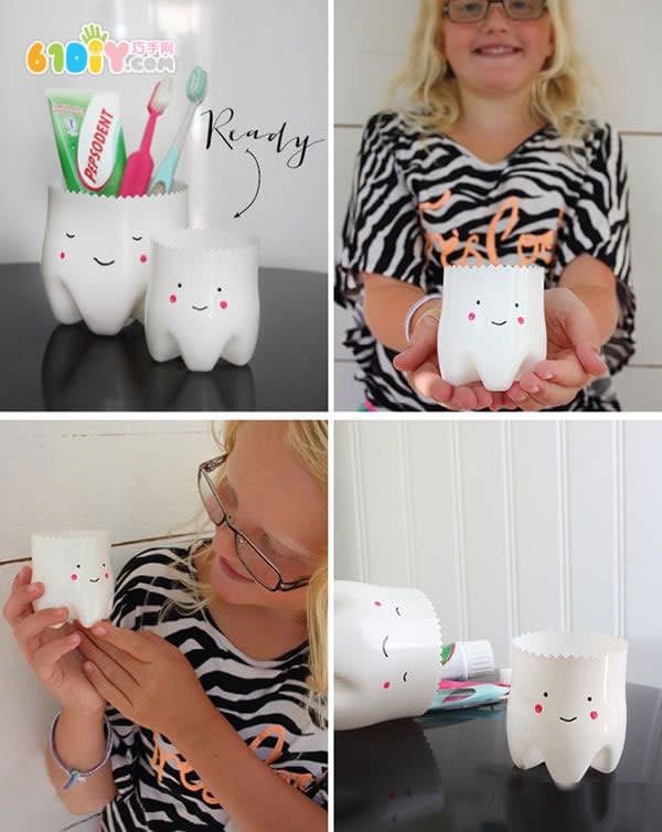 Love Tooth Day Handmade Bottle Making Cute Baby Toothbrush Cup