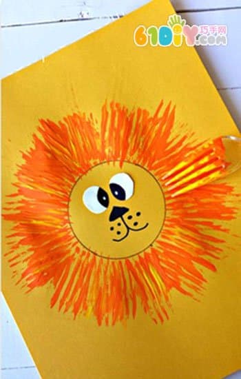 Children's drawing tutorial drawing a lion with a fork