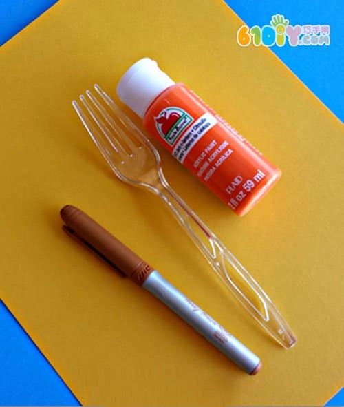 Children's drawing tutorial drawing a lion with a fork