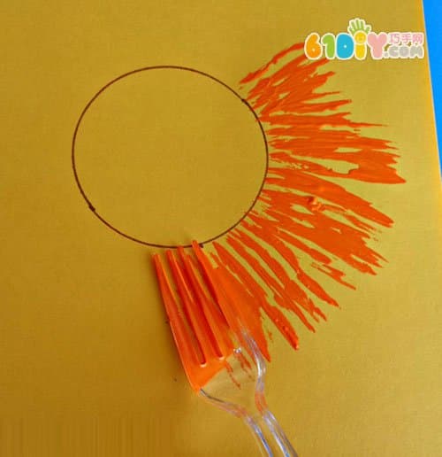Children's drawing tutorial drawing a lion with a fork