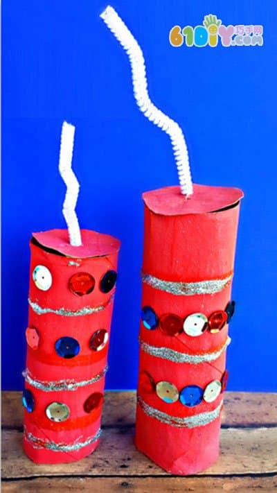 Children's handmade roll paper tube firecrackers