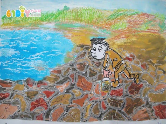 Water conservation theme children's painting pictures