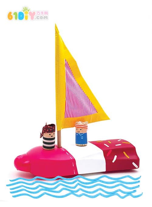 Summer toy DIY wash bottle making sailboat