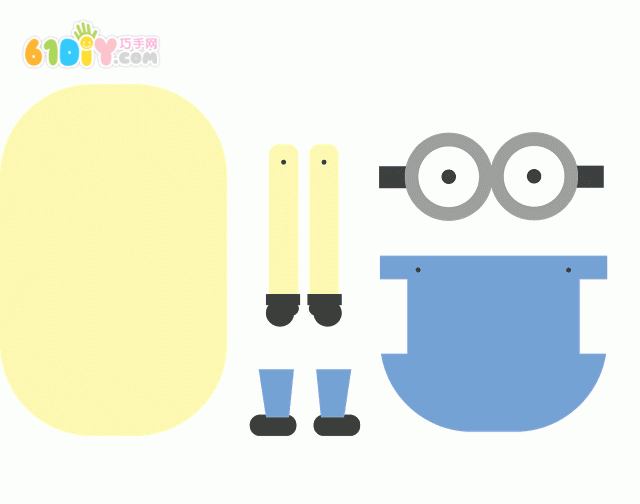 Children's Paper Art - Little Yellow Man Handmade