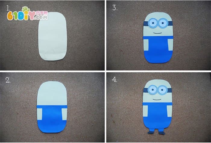Children's Paper Art - Little Yellow Man Handmade