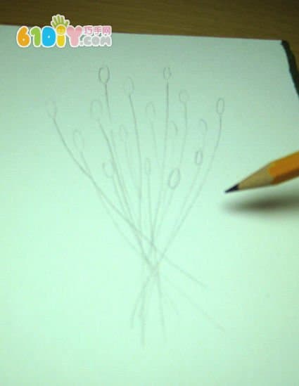 Children's handmade Thanksgiving ribbon bouquet card making