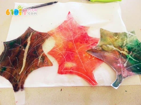Autumn leaves handmade colored glass leaves
