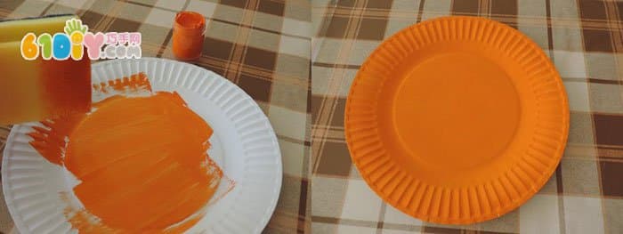 Halloween children making pumpkin man mask