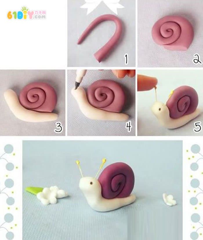 Animal color mud ultra light clay making snail