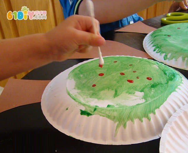 Children's paper tray handmade apple tree