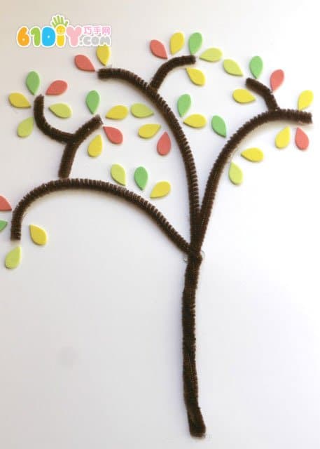 Children's DIY three autumn handmade trees