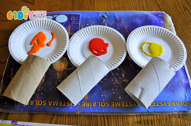 Children's paper tube handmade cute thanksgiving turkey stickers