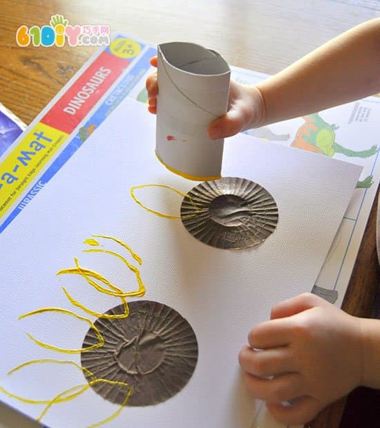 Children's paper tube handmade cute thanksgiving turkey stickers