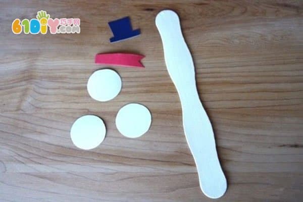 Children's ice cream stick handmade cute snowman bookmark DIY