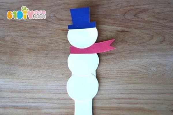 Children's ice cream stick handmade cute snowman bookmark DIY