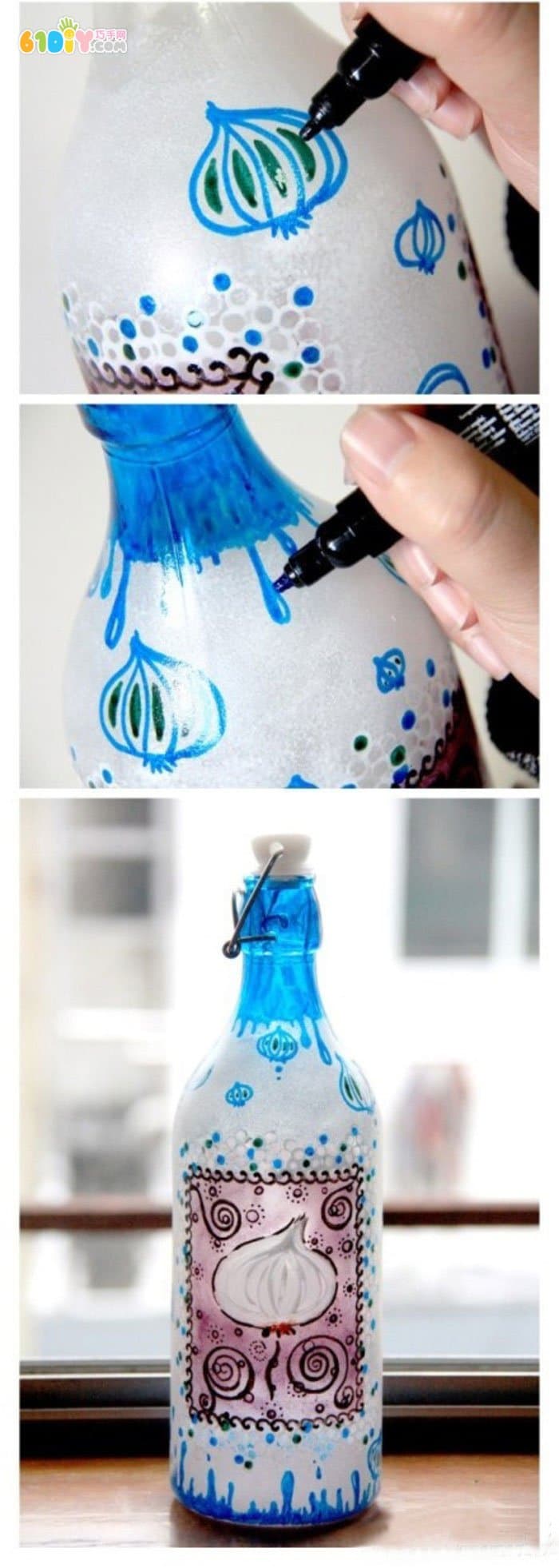 Glass jar doodle handmade