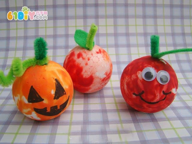 Foam ball handmade apple and pumpkin