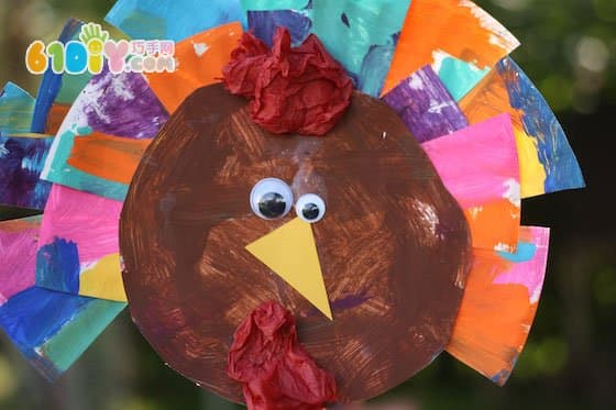 Thanksgiving handmade paper tray making turkey