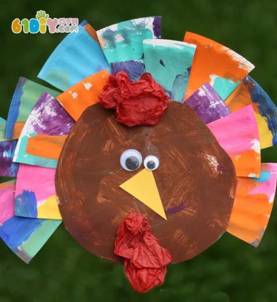Thanksgiving handmade paper tray making turkey