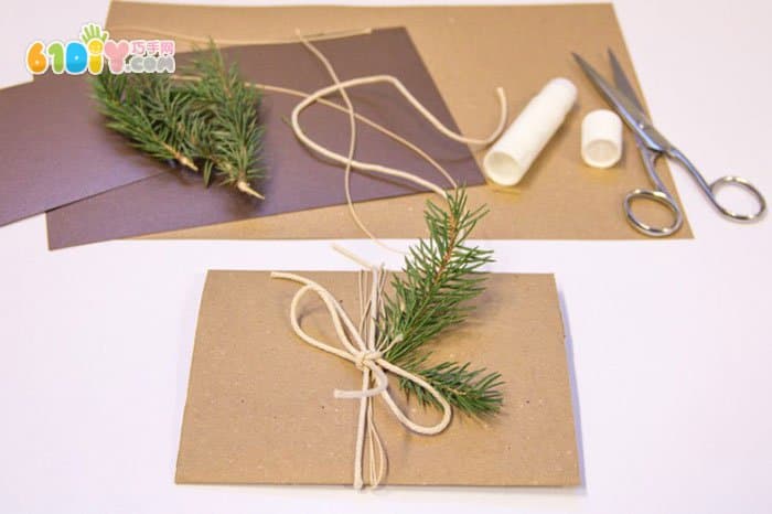 Twig decoration greeting card handmade