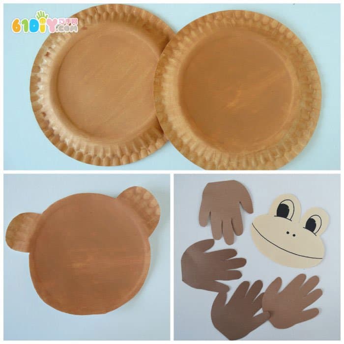 Children's handmade paper making small monkey