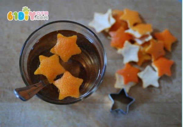 Orange peel waste using handmade star ornaments