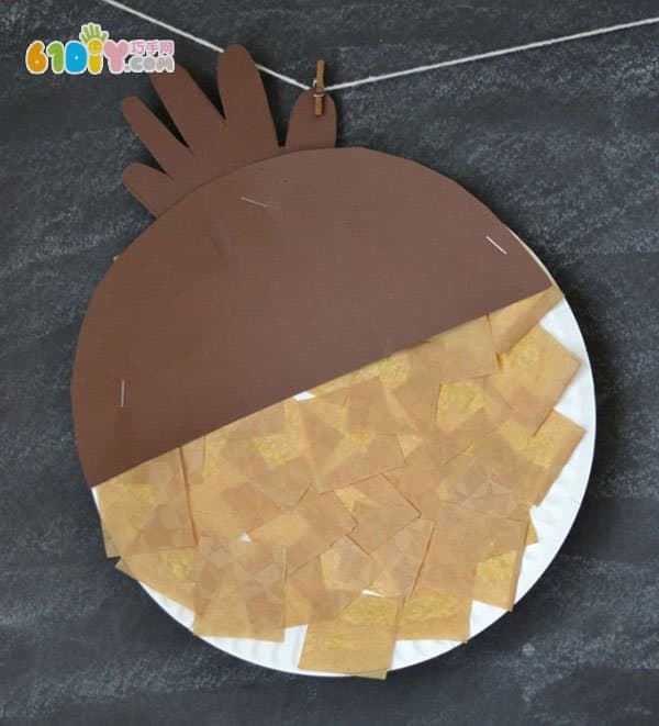 Autumn handmade paper plate making acorns