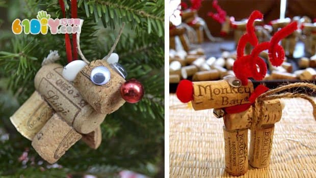 Christmas making wine cork DIY reindeer