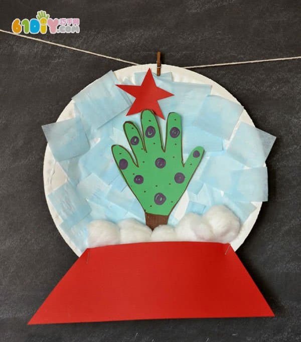 Christmas production paper tray DIY beautiful snowball ornaments