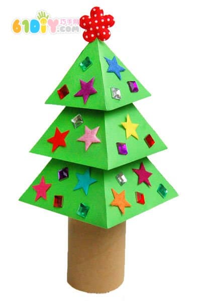 Christmas handmade cardboard making stereo christmas tree