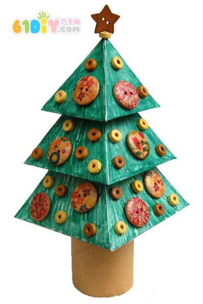 Christmas handmade cardboard making stereo christmas tree