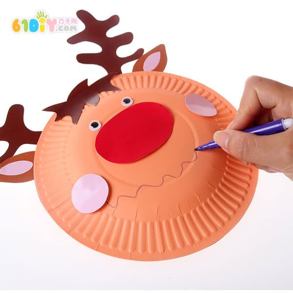 Christmas paper plate handmade reindeer