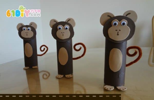 Monkey year handmade roll paper tube handmade monkey