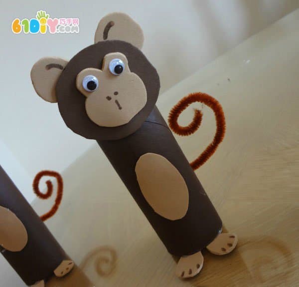 Monkey year handmade roll paper tube handmade monkey