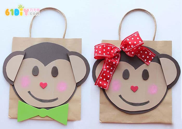 Monkey paper bag handmade